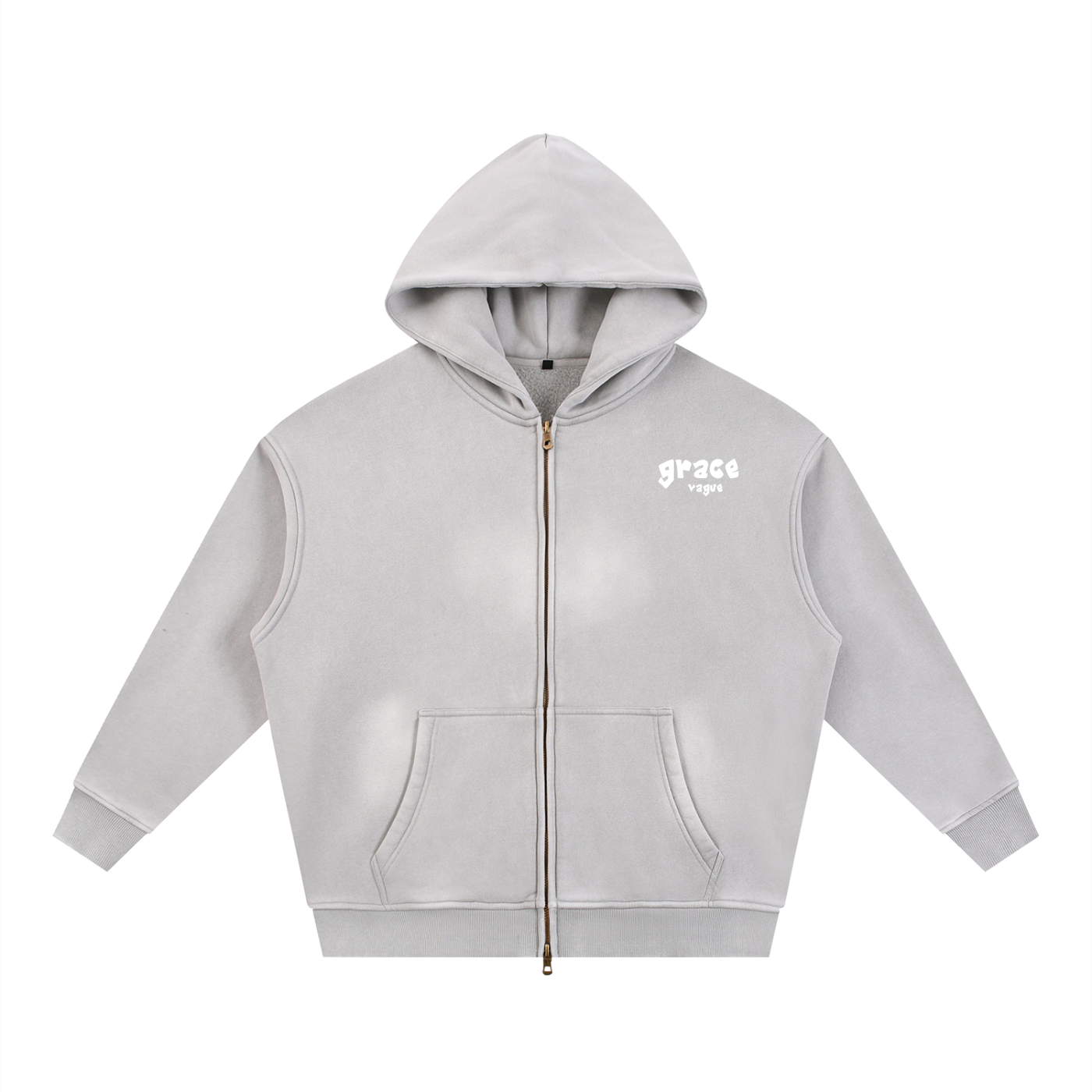 Sunfade Two-way Zipper Boxy Fleece Hoodie