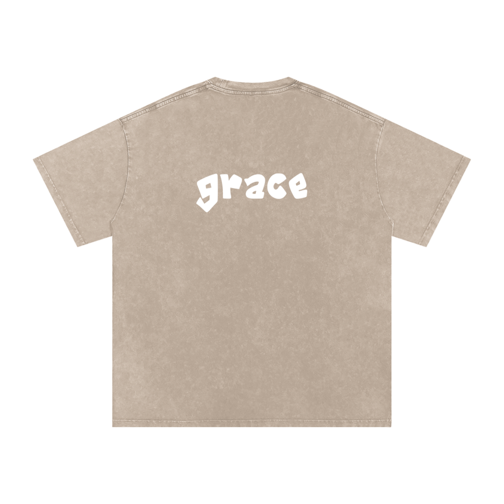 Snow Washed Oversized Cotton T-Shirt